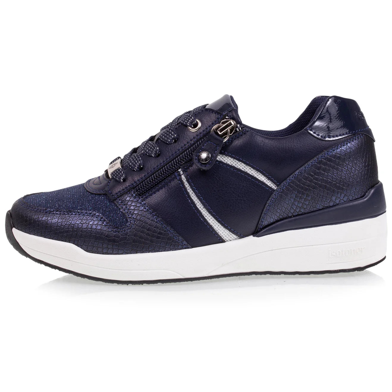 Baskets Isotoner confort zippées Marine