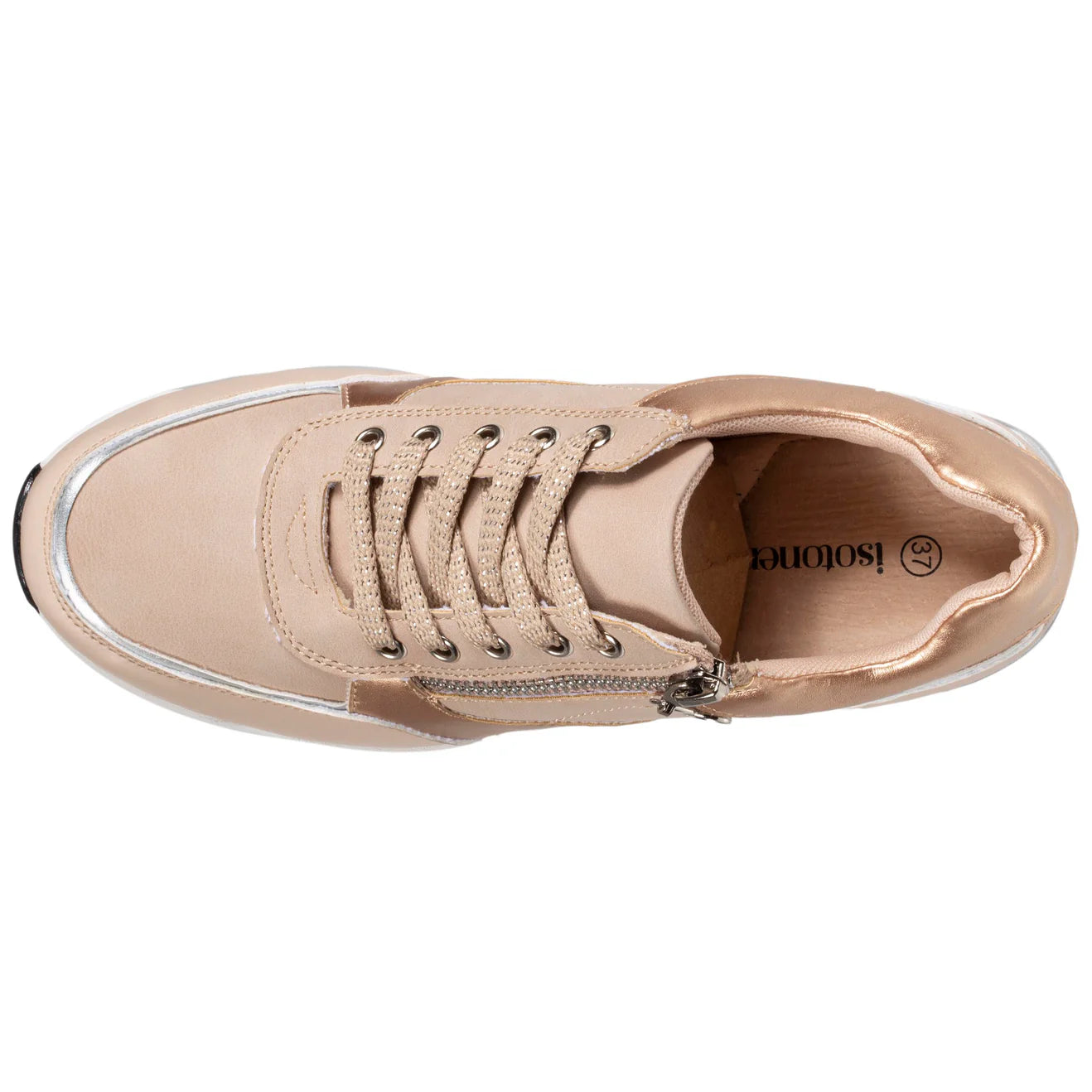 Baskets Isotoner confort zippées Beige