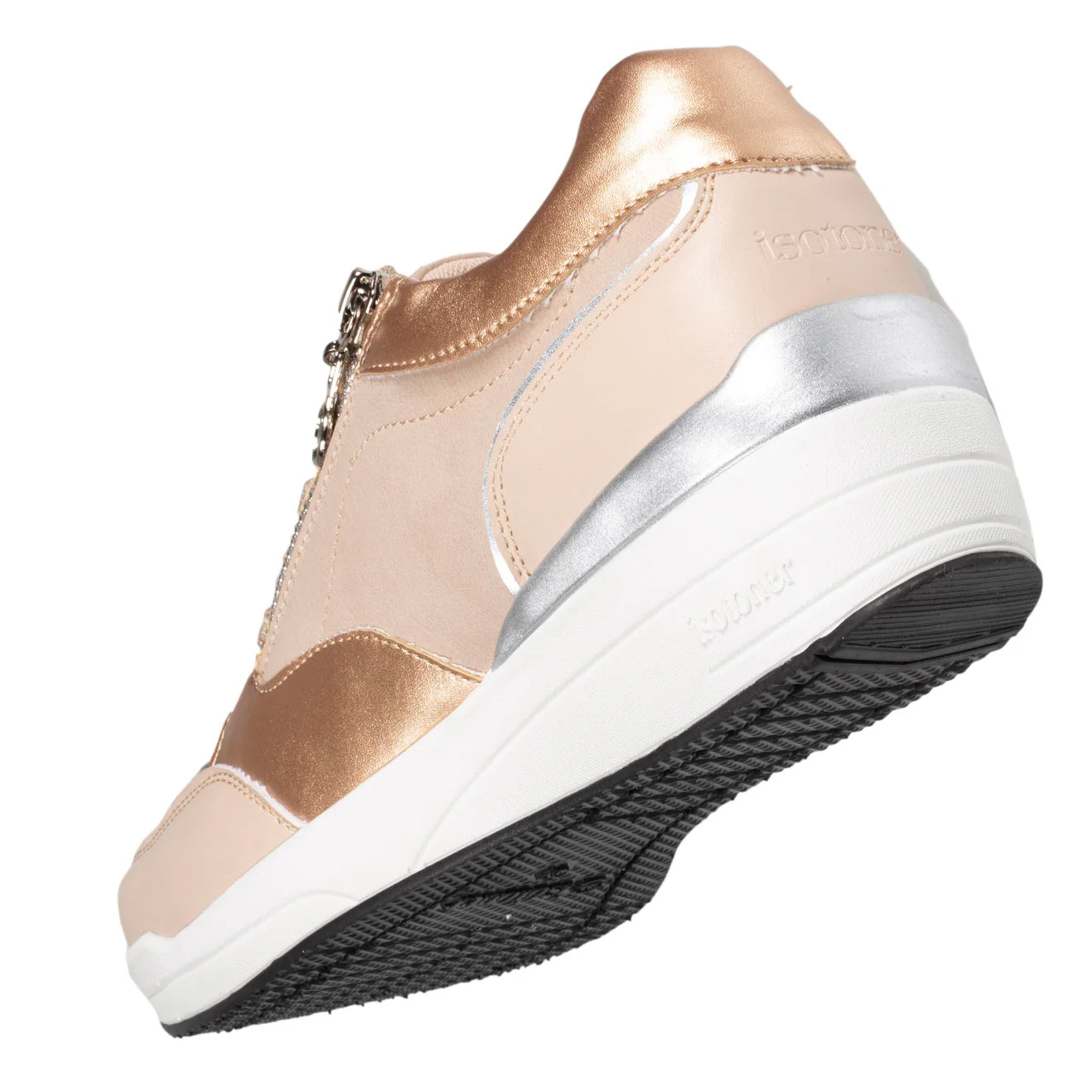 Baskets Isotoner confort zippées Beige