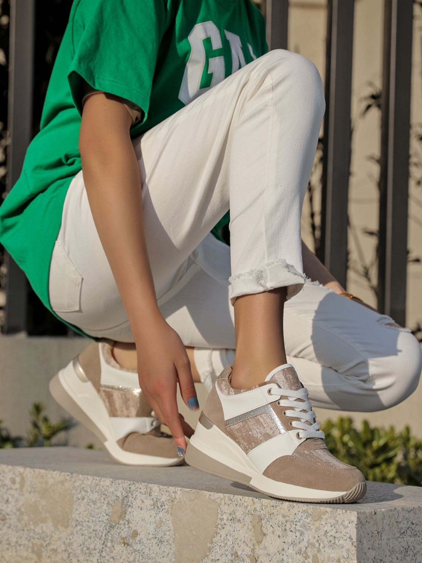 Baskets compensées | F0769 White