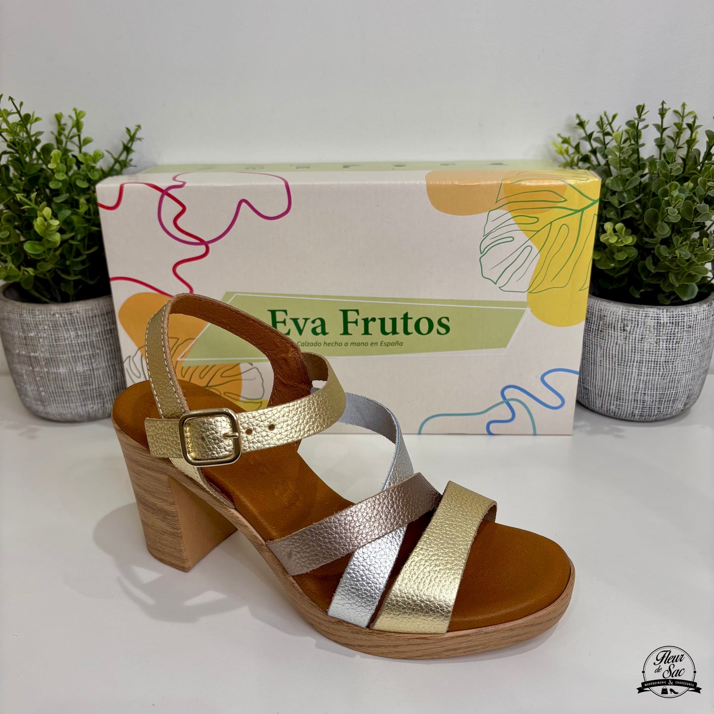 Sandales Eva Frutos | 961 Oro Multi