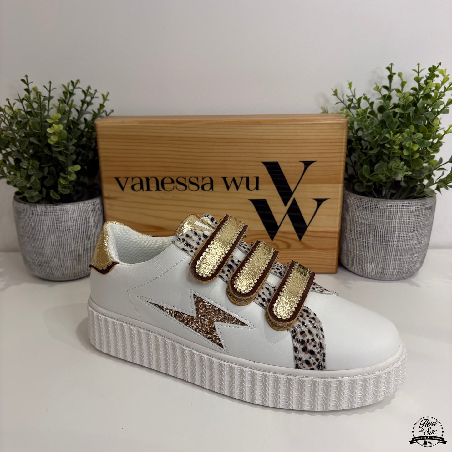 Vanessa Wu XENIA Blanc et Or | BK2803