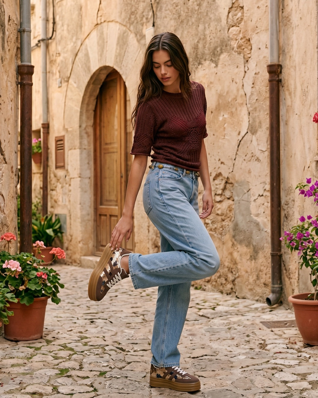 Baskets Léa | Marron | LT33-70