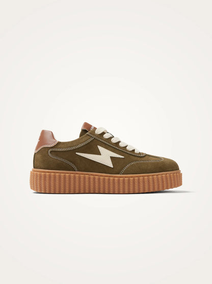 Vanessa Wu - Baskets MAGGIE EMBLEM LACE | Kaki | BK2920