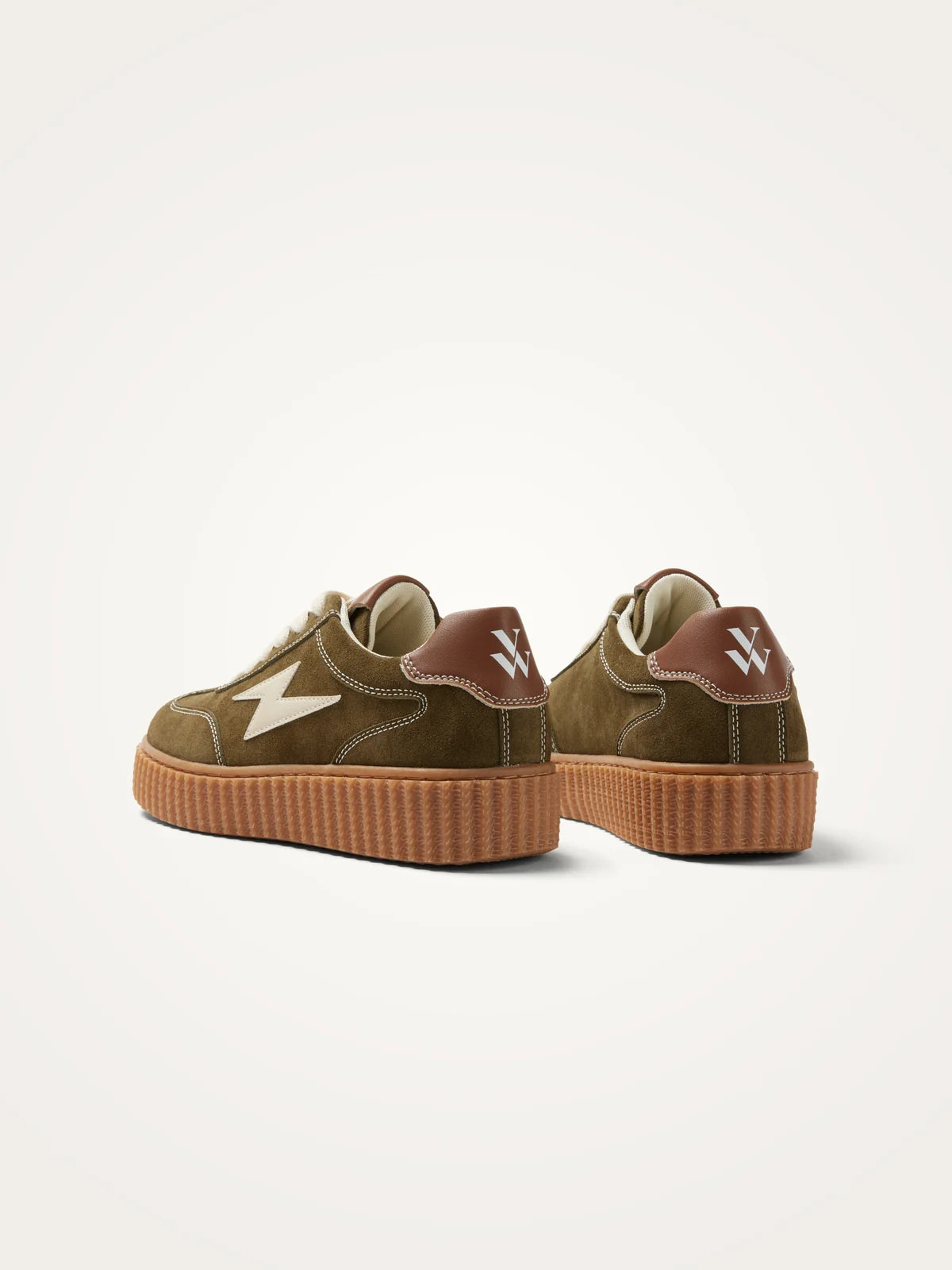 Vanessa Wu - Baskets MAGGIE EMBLEM LACE | Kaki | BK2920