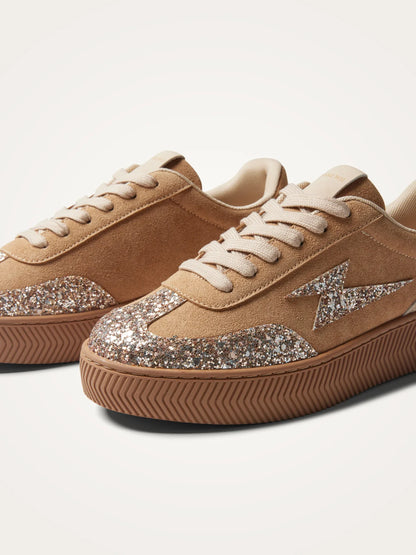 Vanessa Wu - Baskets JANE EMBLEM | Beige | BK2921
