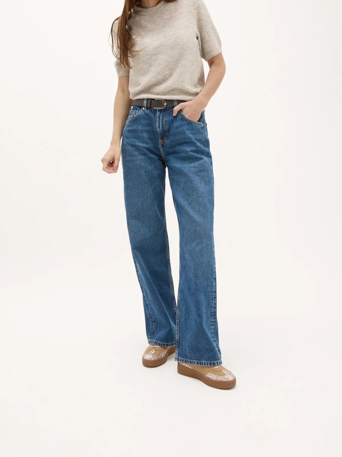 Vanessa Wu - Baskets JANE EMBLEM | Beige | BK2921