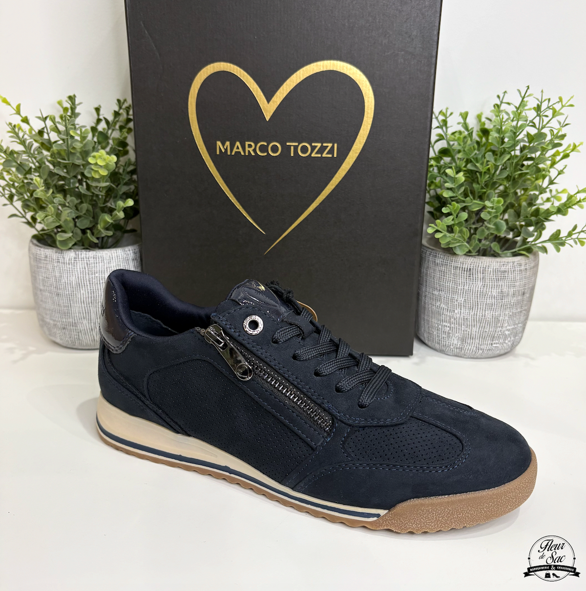 Marco Tozzi – Baskets à zip Navy | 2-23734-46 840