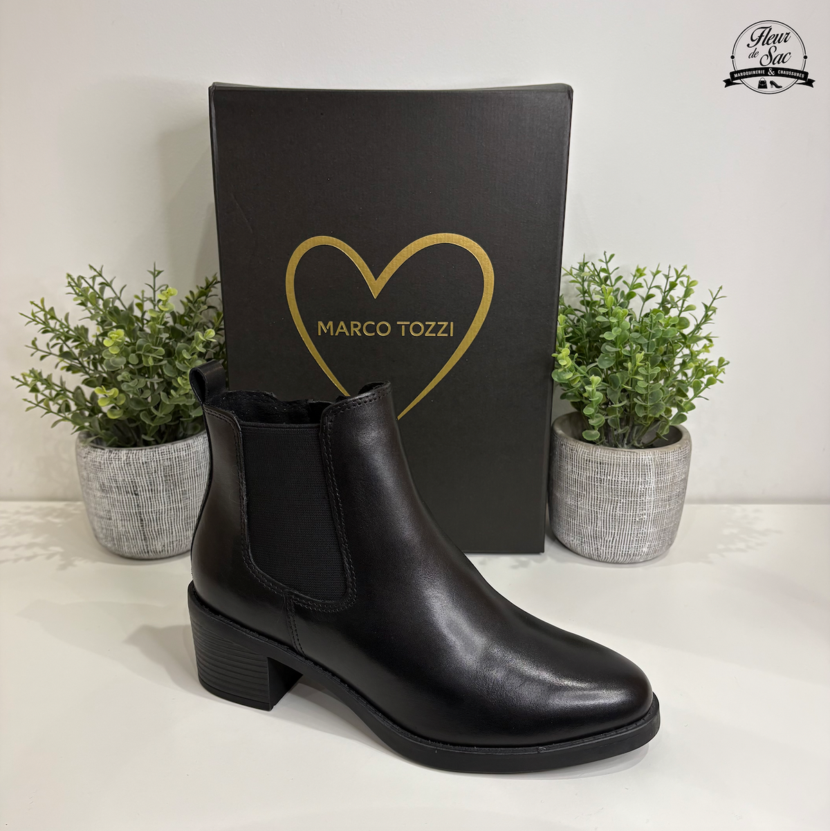 Marco Tozzi – Bottines cuir | Noir | 2-25331-45 001