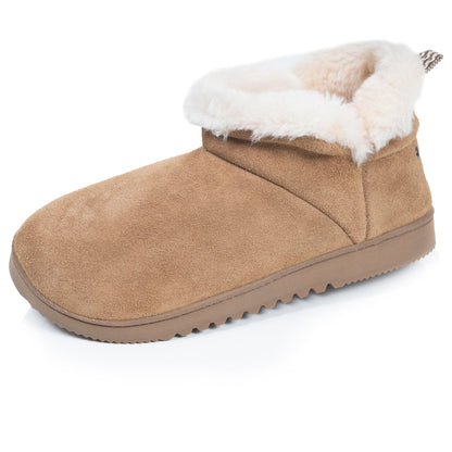 Chaussons Bottillons en Cuir Femme Camel | Isotoner | 97440