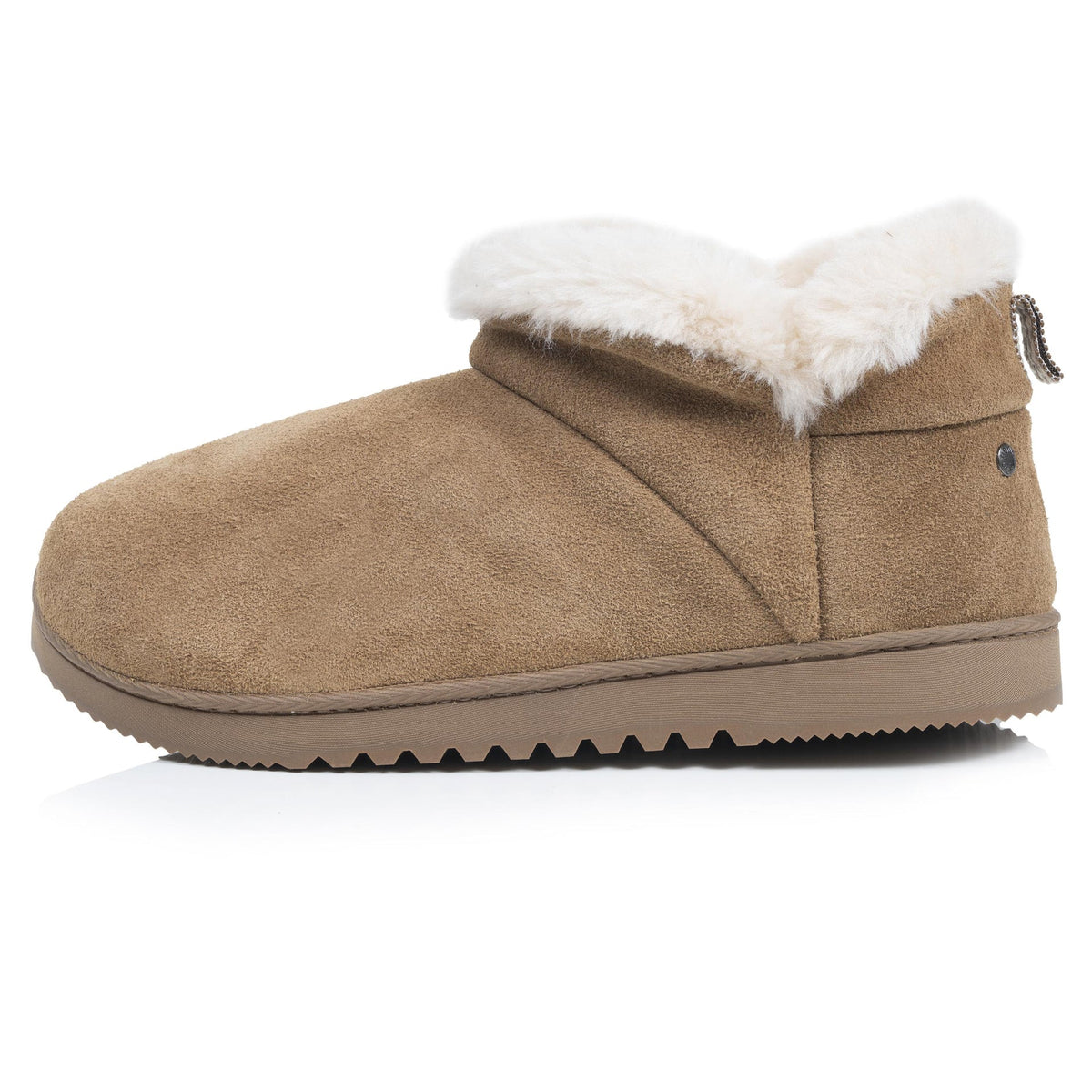 Chaussons Bottillons en Cuir Femme Camel | Isotoner | 97440