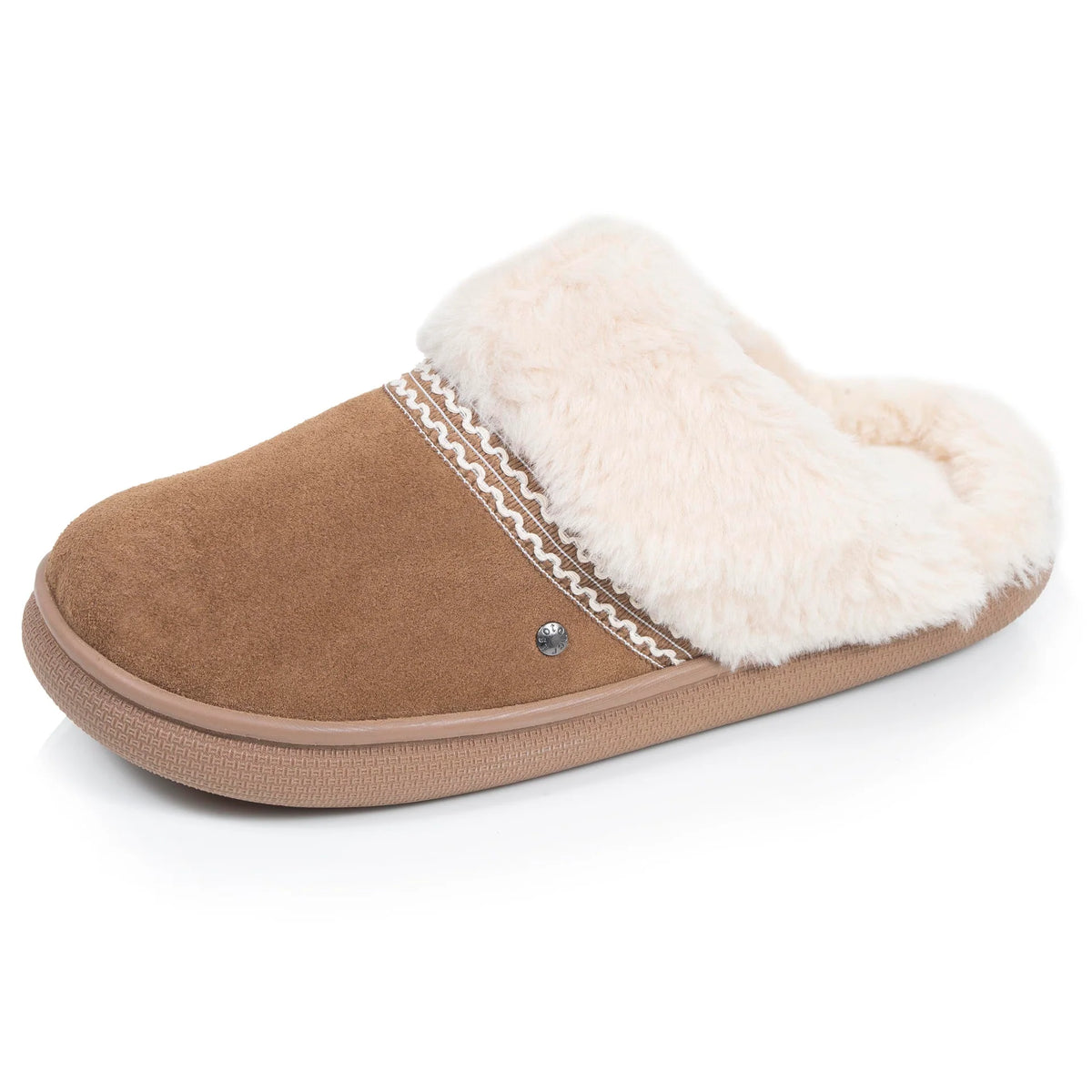 Chaussons Mules Femme BLOUP Camel | Isotoner | 97441