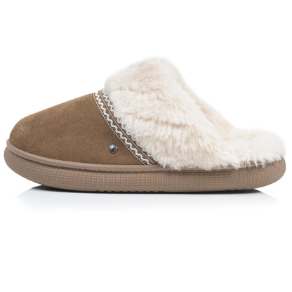 Chaussons Mules Femme BLOUP Camel | Isotoner | 97441