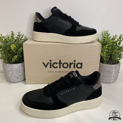 Madrid cuir fendu & effet cuir | VICTORIA 1258255 Noir