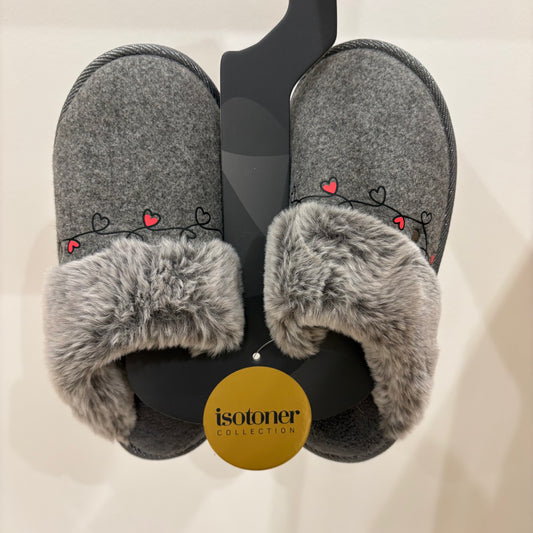 Chaussons mules Isotoner | Gris | 97357