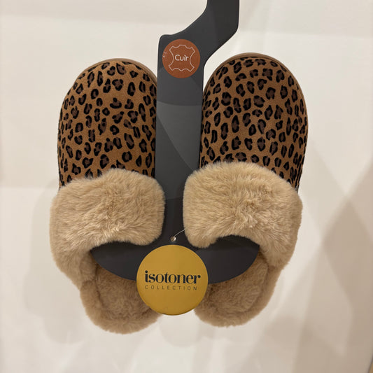 Chaussons mules crantées Isotoner | Léopard | 97421