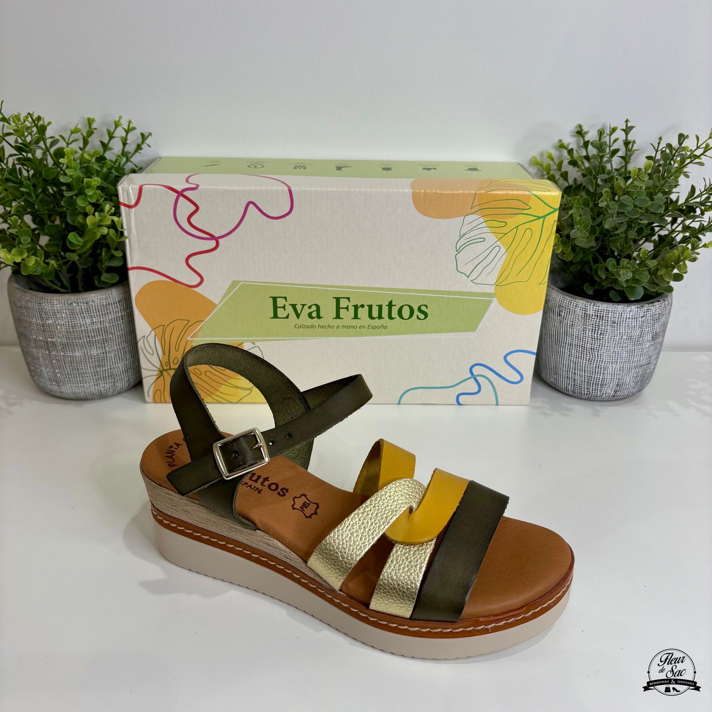 Sandales en cuir Eva Frutos | 586 Kaki