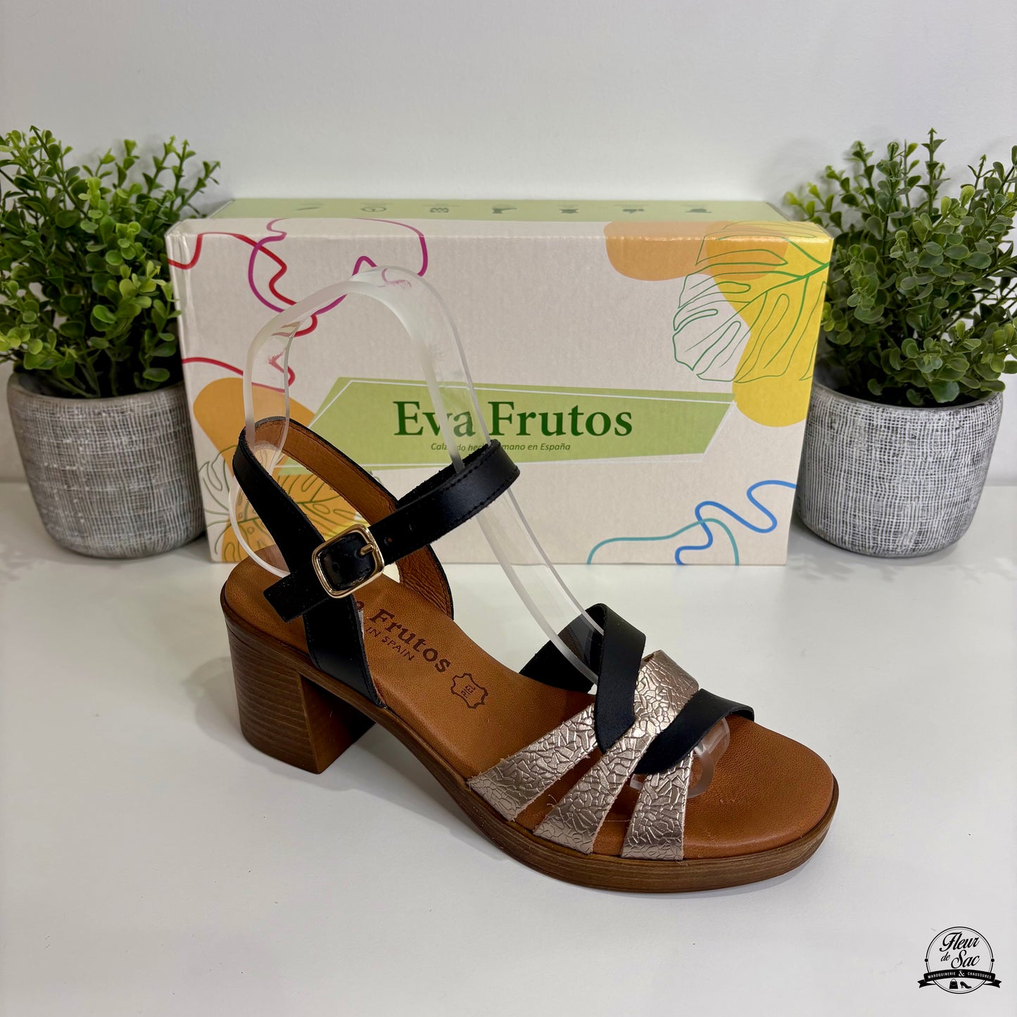 Sandales en cuir Eva Frutos | 6600 Noir