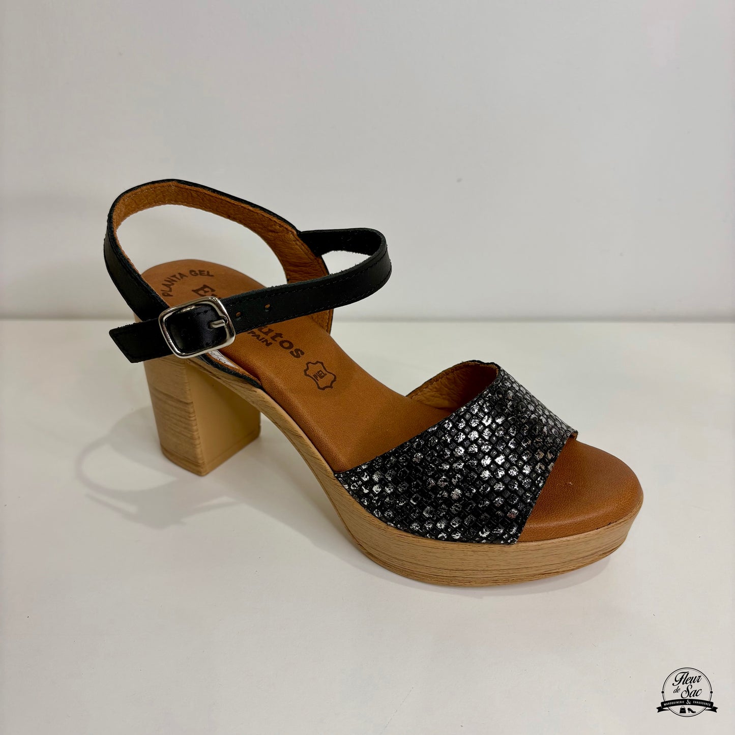 Sandales en cuir Eva Frutos | 6869 Noir