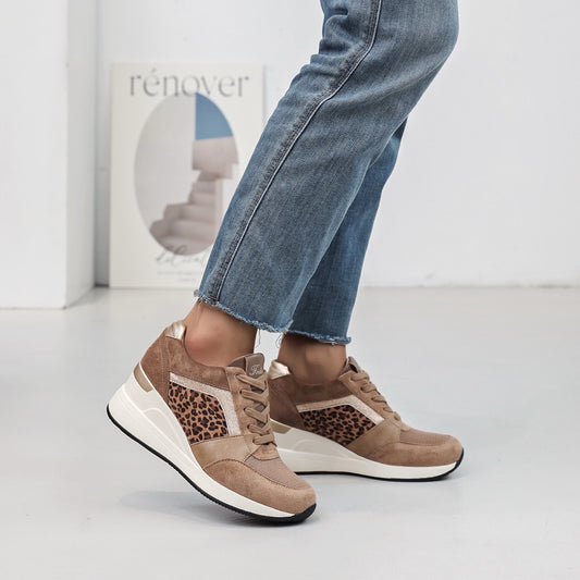 Baskets compensées | F0938 Marron