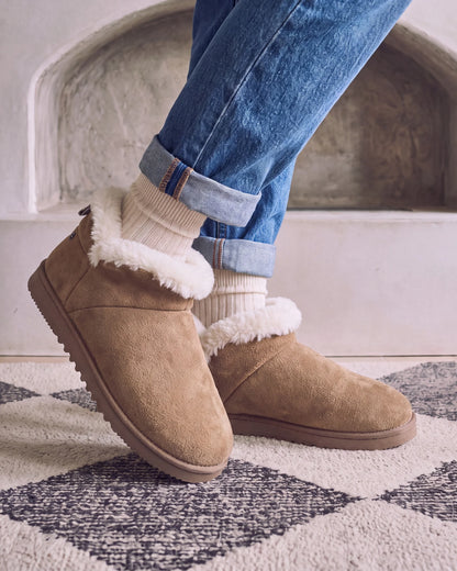 Chaussons Bottillons en Cuir Femme Camel | Isotoner | 97440