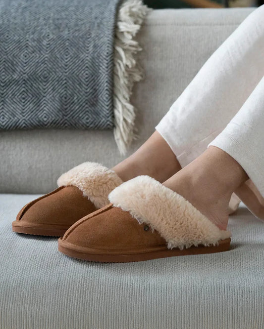 Chaussons mules fourrées Isotoner | Camel | 97282